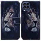 For Samsung Galaxy M33 5G Coloured Drawing Leather Phone Case(Lion) - 1