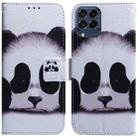 For Samsung Galaxy M33 5G Coloured Drawing Leather Phone Case(Panda) - 1
