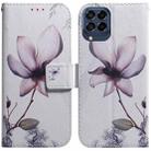 For Samsung Galaxy M33 5G Coloured Drawing Leather Phone Case(Magnolia Flower) - 1