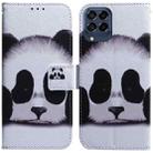 For Samsung Galaxy M53 5G Coloured Drawing Leather Phone Case(Panda) - 1