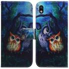 For Sony Xperia Ace III Coloured Drawing Leather Phone Case(Oil Painting Owl) - 1