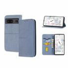 For Google Pixel 7 Woven Texture Stitching Magnetic PU Leather Phone Case(Grey) - 1