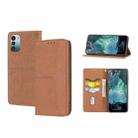 For Nokia G21 / G11 Woven Texture Stitching Magnetic PU Leather Phone Case(Brown) - 1