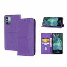 For Nokia G21 / G11 Woven Texture Stitching Magnetic PU Leather Phone Case(Purple) - 1