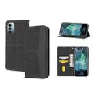 For Nokia G21 / G11 Woven Texture Stitching Magnetic PU Leather Phone Case(Black) - 1