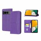 For Google Pixel 7 Pro Woven Texture Stitching Magnetic PU Leather Phone Case(Purple) - 1