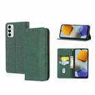 For Samsung Galaxy M23 / F23 5G Japanese Version Woven Texture Stitching Magnetic PU Leather Phone Case(Green) - 1