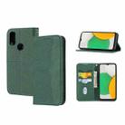 For Kyocera Android One S9 / Digno Sanga Edition Woven Texture Stitching Magnetic PU Leather Phone Case(Green) - 1