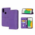 For Kyocera Android One S9 / Digno Sanga Edition Woven Texture Stitching Magnetic PU Leather Phone Case(Purple) - 1