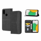 For Kyocera Android One S9 / Digno Sanga Edition Woven Texture Stitching Magnetic PU Leather Phone Case(Black) - 1