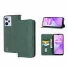 For OPPO Realme C31 4G Global Woven Texture Stitching Magnetic PU Leather Phone Case(Green) - 1