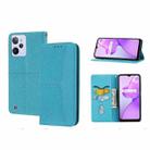 For OPPO Realme C31 4G Global Woven Texture Stitching Magnetic PU Leather Phone Case(Blue) - 1