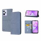 For OPPO Realme C31 4G Global Woven Texture Stitching Magnetic PU Leather Phone Case(Grey) - 1