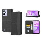 For OPPO Realme C31 4G Global Woven Texture Stitching Magnetic PU Leather Phone Case(Black) - 1