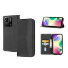 For Xiaomi Redmi 10A Woven Texture Stitching Magnetic PU Leather Phone Case(Black) - 1