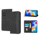 For Xiaomi Redmi Note 11E Woven Texture Stitching Magnetic PU Leather Phone Case(Black) - 1