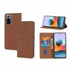 For Xiaomi Redmi 10 5G Woven Texture Stitching Magnetic PU Leather Phone Case(Brown) - 1