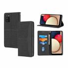 For Samsung Galaxy A03s 164.2mm US Version Woven Texture Stitching Magnetic PU Leather Phone Case(Black) - 1