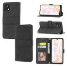 For vivo Y52s Embossed Striped Magnetic Buckle Horizontal Flip Phone Leather Case(Black) - 1