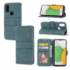 For Kyocera Android One S9 / Digno Sanga Edition Embossed Striped Magnetic Buckle Horizontal Flip Phone Leather Case(Green) - 1