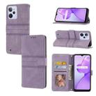For OPPO Realme C31 4G Global Embossed Striped Magnetic Buckle Horizontal Flip Phone Leather Case(Purple) - 1