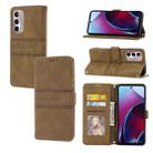 For Motorola Moto G Stylus 5G 2022 Embossed Striped Magnetic Buckle Horizontal Flip Phone Leather Case(Brown) - 1