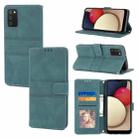 For Samsung Galaxy A03s 164.2mm US Version Embossed Striped Magnetic Buckle Horizontal Flip Phone Leather Case(Green) - 1