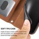For Xiaomi Redmi Note 11E Embossed Striped Magnetic Buckle Horizontal Flip Phone Leather Case(Brown) - 6