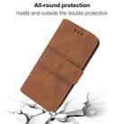For Xiaomi Redmi Note 11E Embossed Striped Magnetic Buckle Horizontal Flip Phone Leather Case(Brown) - 7
