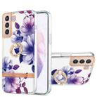 For Samsung Galaxy S21+ 5G Ring IMD Flowers TPU Phone Case(Purple Begonia) - 1