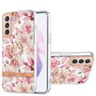 For Samsung Galaxy S21+ 5G Ring IMD Flowers TPU Phone Case(Pink Gardenia) - 1