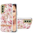 For Samsung Galaxy S21 FE 5G Ring IMD Flowers TPU Phone Case(Pink Gardenia) - 1