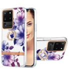 For Samsung Galaxy S20 Ultra Ring IMD Flowers TPU Phone Case(Purple Begonia) - 1