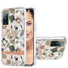 For Samsung Galaxy S20 FE / S20 Lite Ring IMD Flowers TPU Phone Case(Green Gardenia) - 1