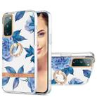 For Samsung Galaxy S20 FE / S20 Lite Ring IMD Flowers TPU Phone Case(Blue Peony) - 1