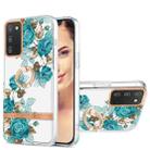 For Samsung Galaxy A03s 166mm Ring IMD Flowers TPU Phone Case(Blue Rose) - 1