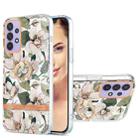For Samsung Galaxy A13 4G Ring IMD Flowers TPU Phone Case(Green Gardenia) - 1