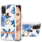 For Samsung Galaxy A21s / A217F Ring IMD Flowers TPU Phone Case(Blue Peony) - 1