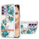 For Samsung Galaxy A23 4G / 5G Ring IMD Flowers TPU Phone Case(Blue Rose) - 1