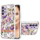For Samsung Galaxy A23 4G / 5G Ring IMD Flowers TPU Phone Case(Purple Peony) - 1