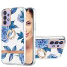 For Samsung Galaxy A32 5G Ring IMD Flowers TPU Phone Case(Blue Peony) - 1