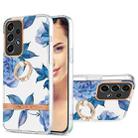For Samsung Galaxy A33 5G Ring IMD Flowers TPU Phone Case(Blue Peony) - 1
