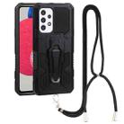For Samsung Galaxy A53 5G Lanyard Mecha Armor Kickstand PC + TPU Phone Case(Black) - 1