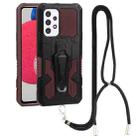 For Samsung Galaxy A53 5G Lanyard Mecha Armor Kickstand PC + TPU Phone Case(Brown) - 1