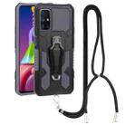 For Samsung Galaxy M52 Lanyard Mecha Armor Kickstand PC + TPU Phone Case(Grey) - 1