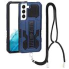 For Samsung Galaxy S22 5G Vanguard Lanyard Kickstand TPU + PC Phone Case(Blue) - 1