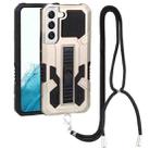 For Samsung Galaxy S22 5G Vanguard Lanyard Kickstand TPU + PC Phone Case(Gold) - 1