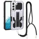 For Samsung Galaxy S22 5G Vanguard Lanyard Kickstand TPU + PC Phone Case(Silver) - 1