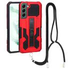 For Samsung Galaxy S22+ 5G Vanguard Lanyard Kickstand TPU + PC Phone Case(Red) - 1