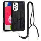 For Samsung Galaxy A53 5G Vanguard Lanyard Kickstand TPU + PC Phone Case(Black) - 1